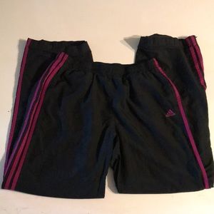 Adidas L Wind Jammer Jogger Pants Zip Pink Striped